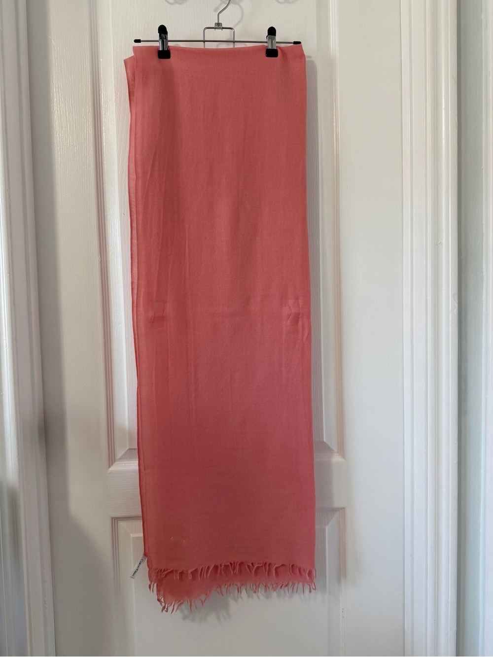 Calvin Klein Coral Pink Long Fringed Scarf